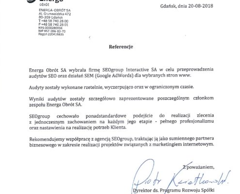 Energa - referencje