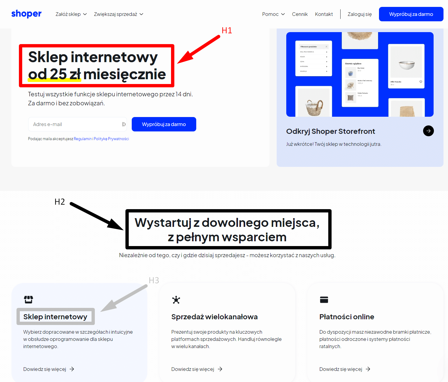 Zdj 3. Skuteczne nagłówki Shoper.