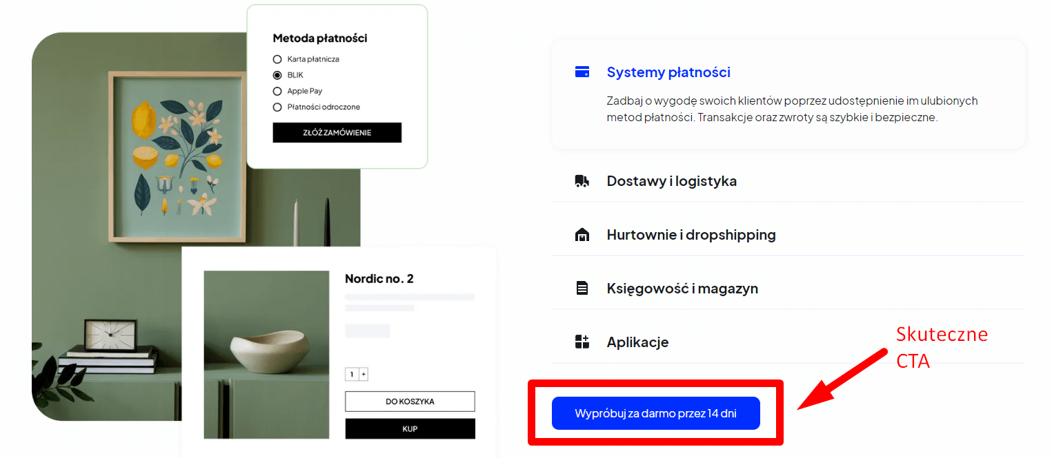 Zdj 5. Skuteczne CTA w serwisie Shoper.