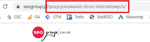 Slug w adresie url