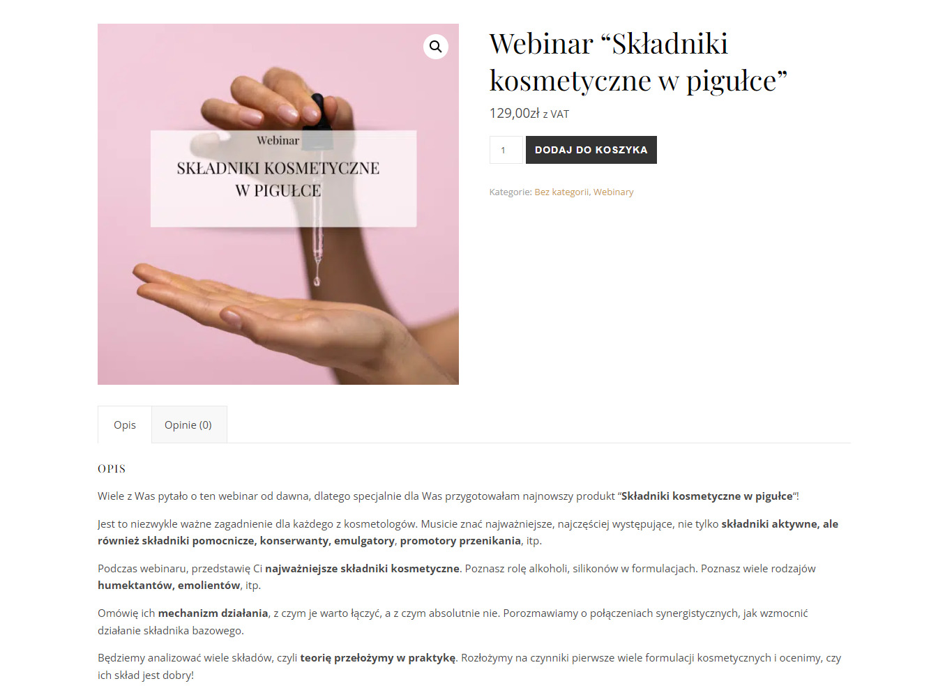 Zdj 6. Płatny webinar kosmetyczny Cosmalogica.