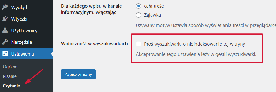 Poproś wyszukiwarki o nie indeksowanie witryny