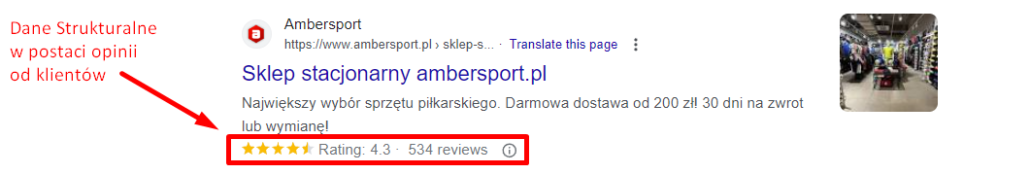 Dane strukturalne w postaci rzetelnych i rzeczywistych opinii od klientów.