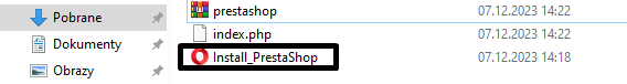 Zdj 5. Instalacja PrestaShop.