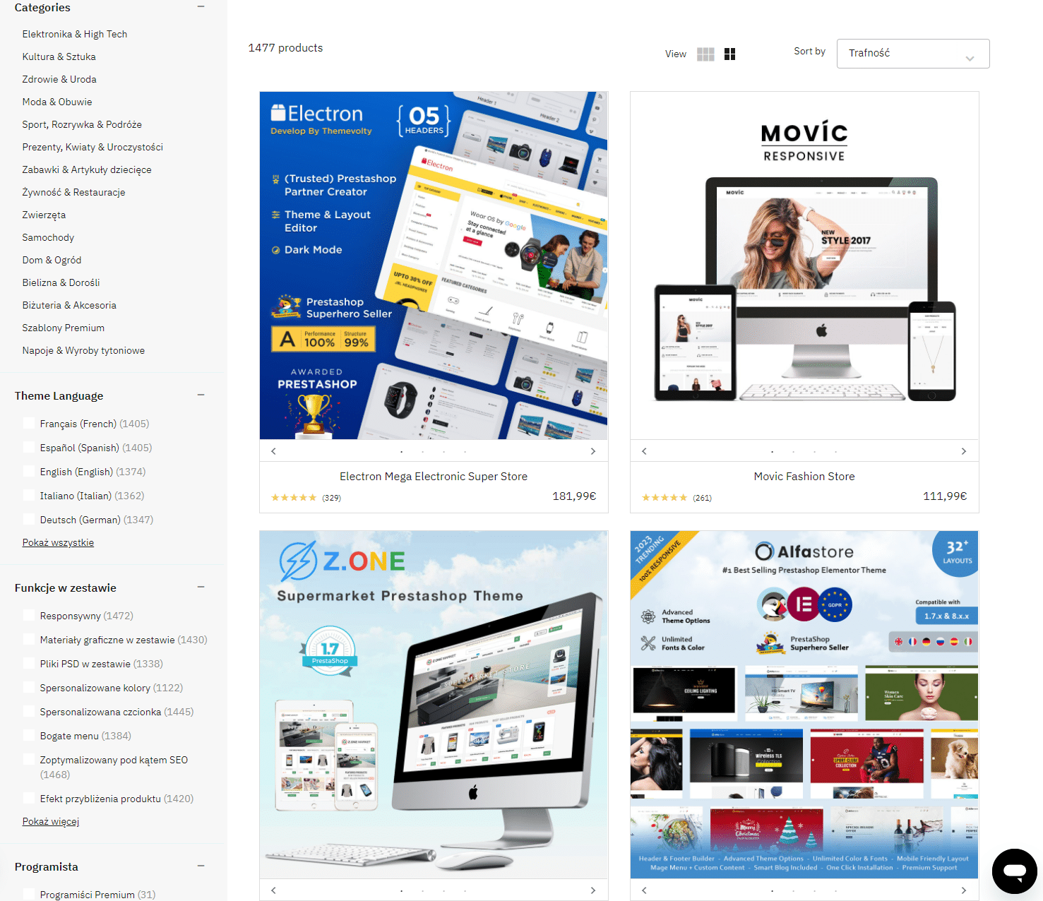 Zdj 7. Szablony PrestaShop – prawie 1500 dostępnych rozwiązań.