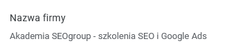 Nazwa firmy wybór
