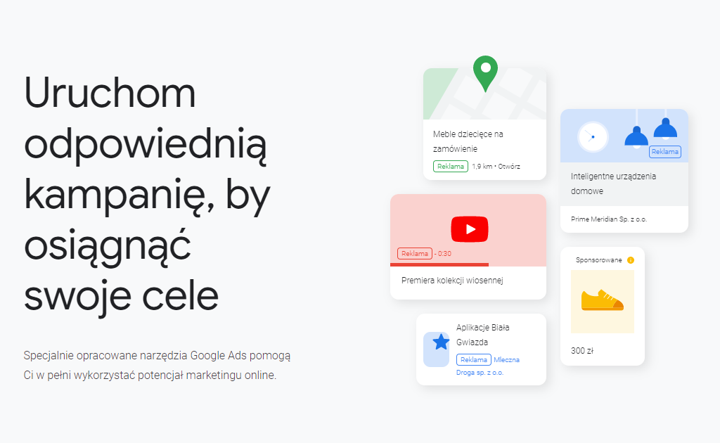Jakie rodzaje reklam są dostępne w systemie Google Ads?