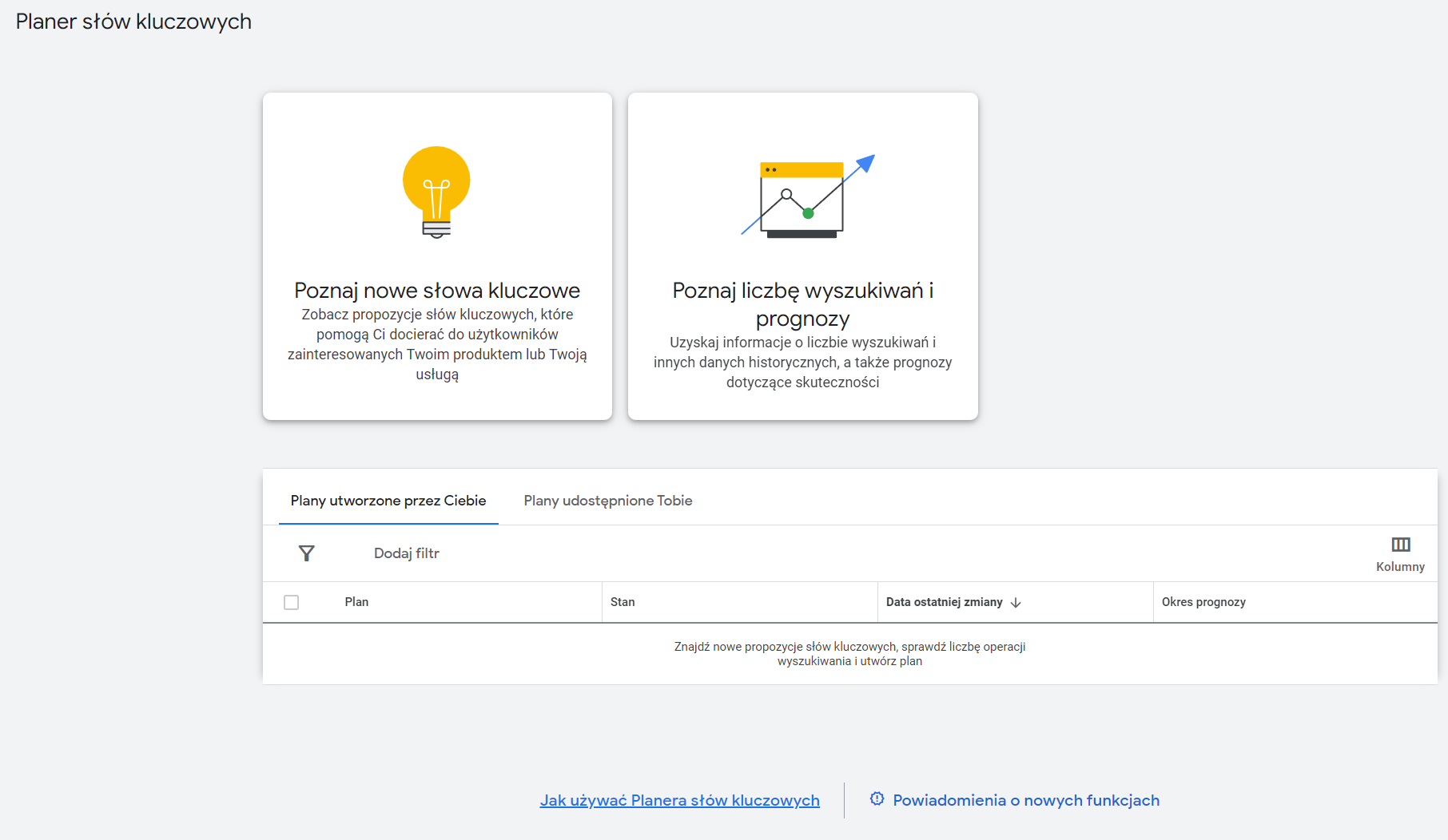 Google Keywords Planner (darmowe)
