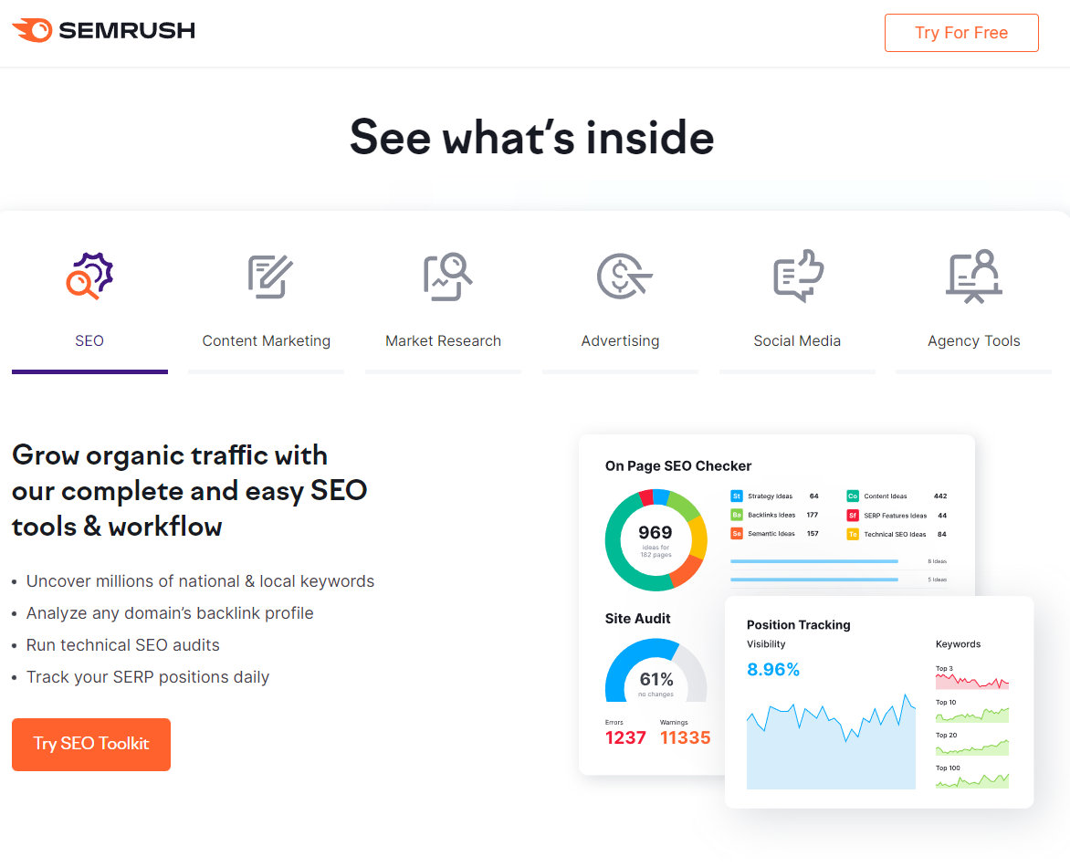 SEMrush (płatne)