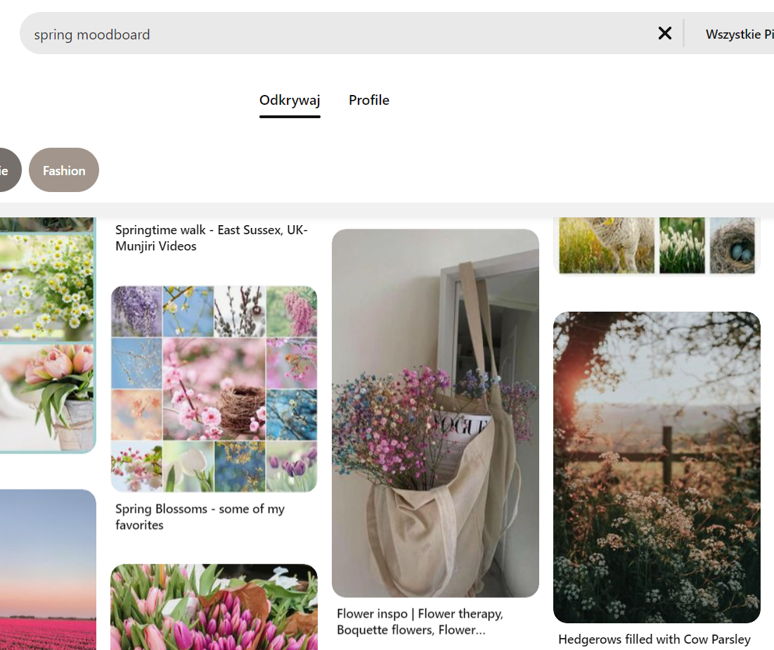 Moodboard na Pinterest