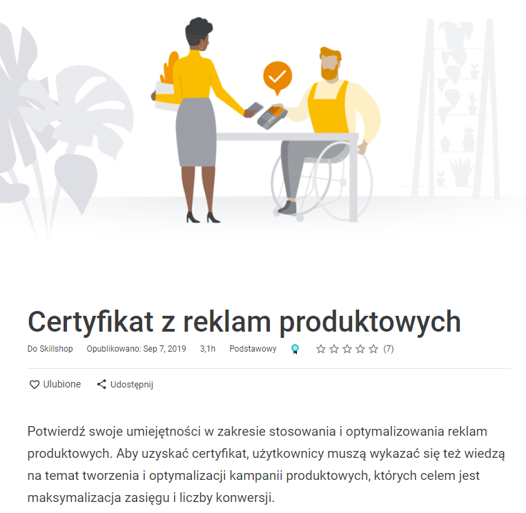 Certyfikat z reklam produktowych