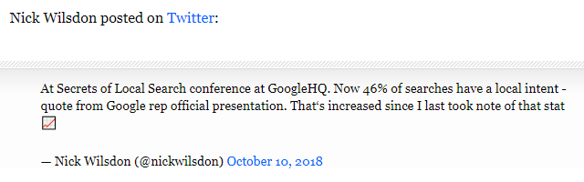 46% wyszukiwań w Google dotyczy wyłącznie wyszukiwań lokalnych w miejscowościach, w których mieszkają użytkownicy