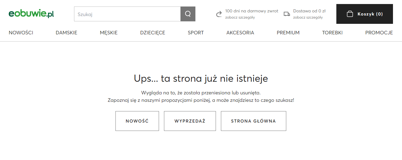 Zdj 10. Błąd 404 w serwisie Eobuwie.