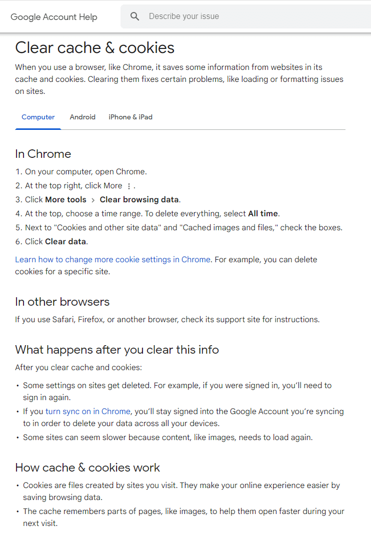 Zdj 1. Instrukcja czyszczenia pamięci cache w przeglądarce Google Chrome.