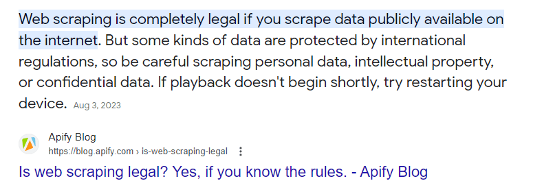 Zdj 2. Legalność web scrapingu z punktu widzenia Apify.