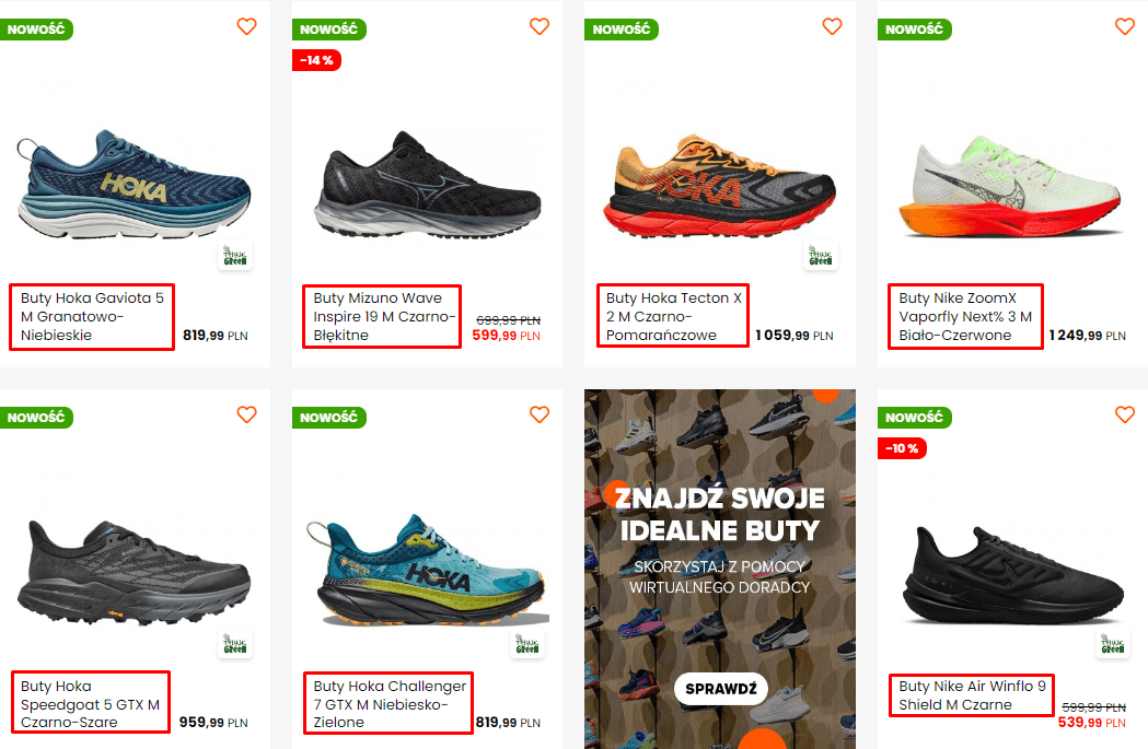 Zdj 2. Zoptymalizowane tytuły produktów zgodnie z najnowszymi standardami SEO.