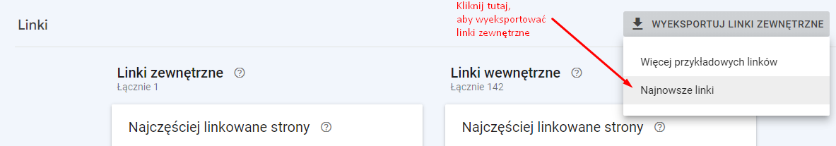 Zdj 6. Eksport linków zewnętrznych.