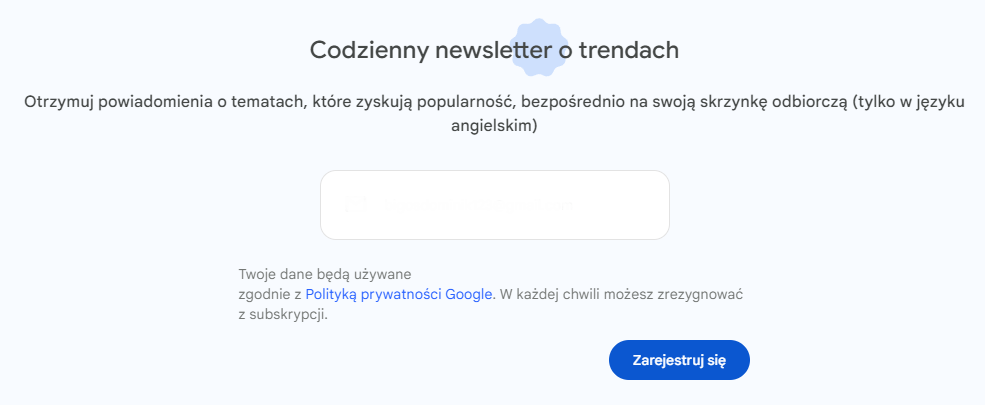 Zdj 9. Trend newsletter Google.