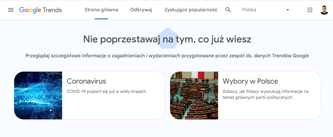 Zdj 2. Newsy w Google Trends.