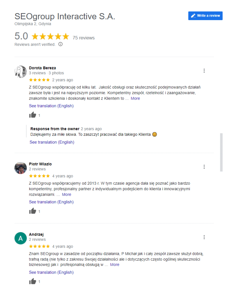 Usatysfakcjonowani klienci SEOgroup.