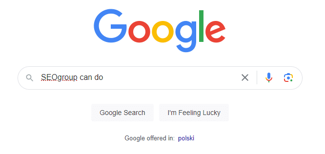 Zdj 1. Wyszukiwanie firmy w Google w celu dodania opinii.